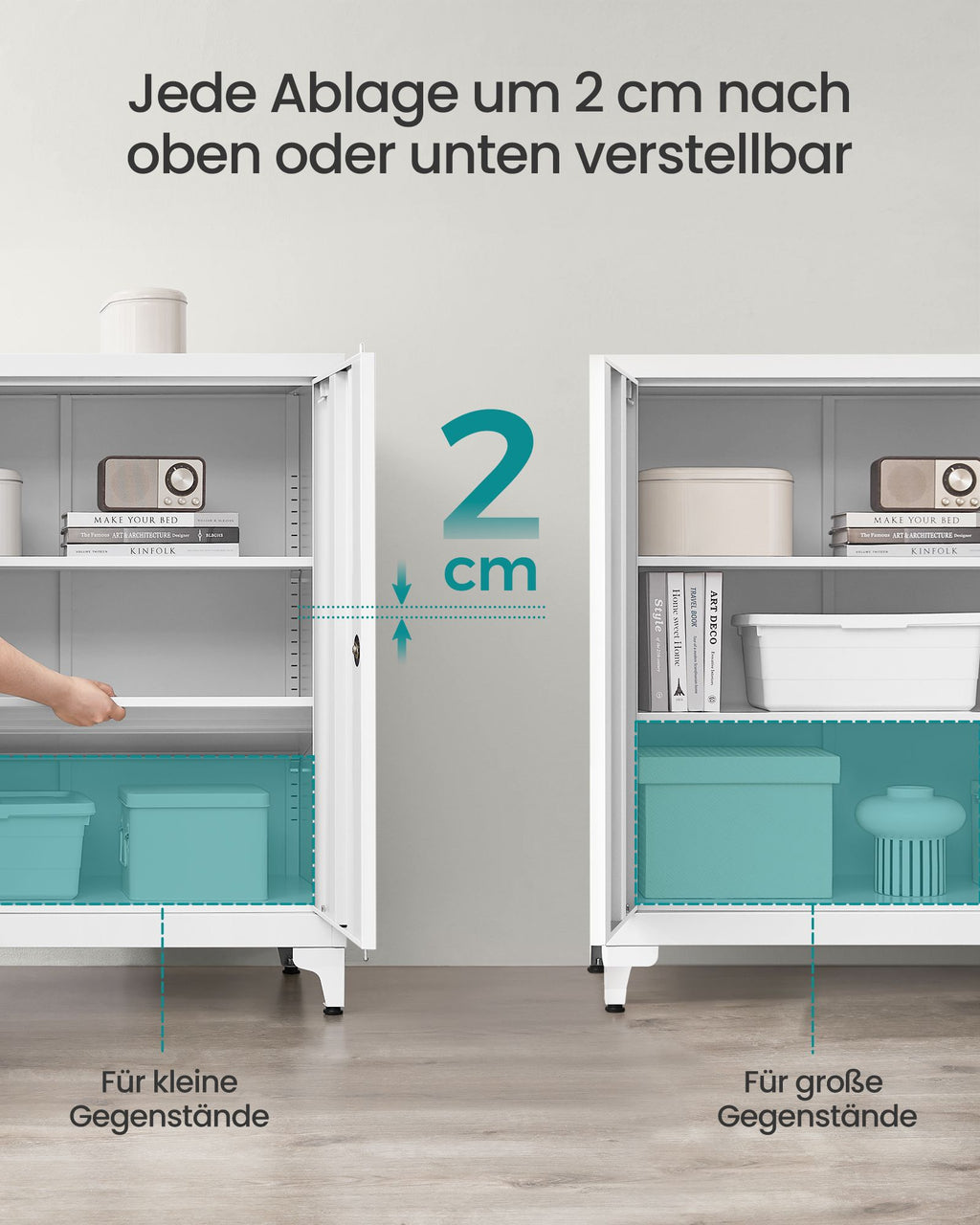 Aktenschrank abschließbar mit 2 Türen 40 x 80 x 90 cm mattweiß