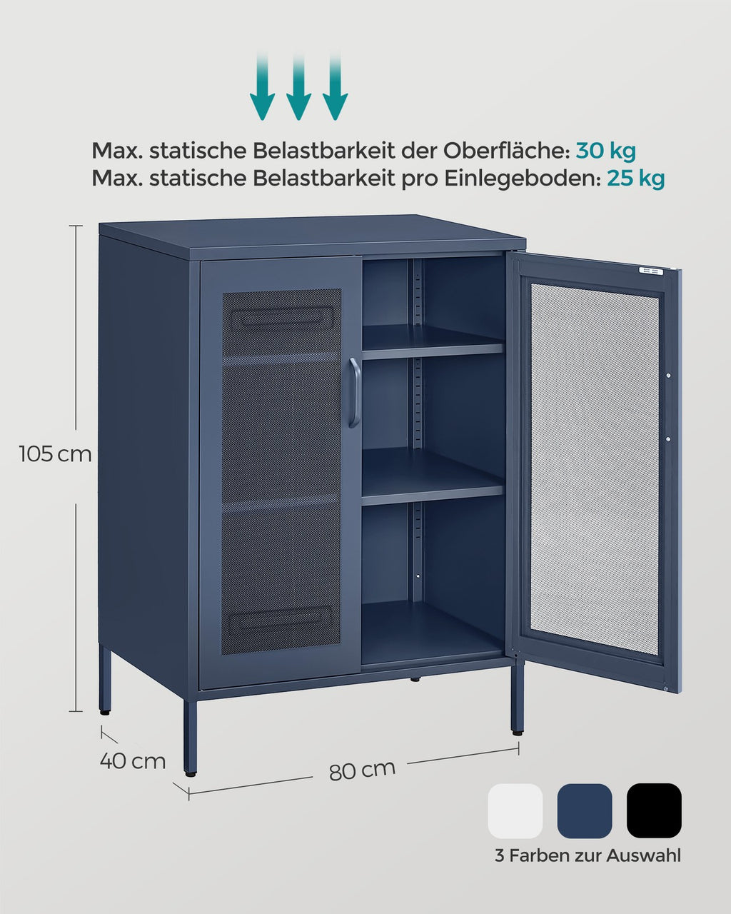 Mehrzweckschrank mit Gittertüren mitternachtsblau