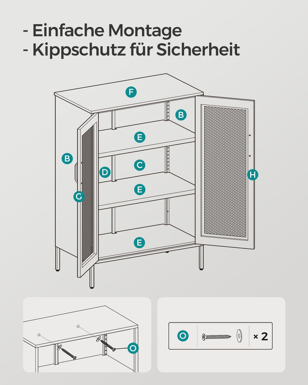 Mehrzweckschrank mit Gittertüren mitternachtsblau