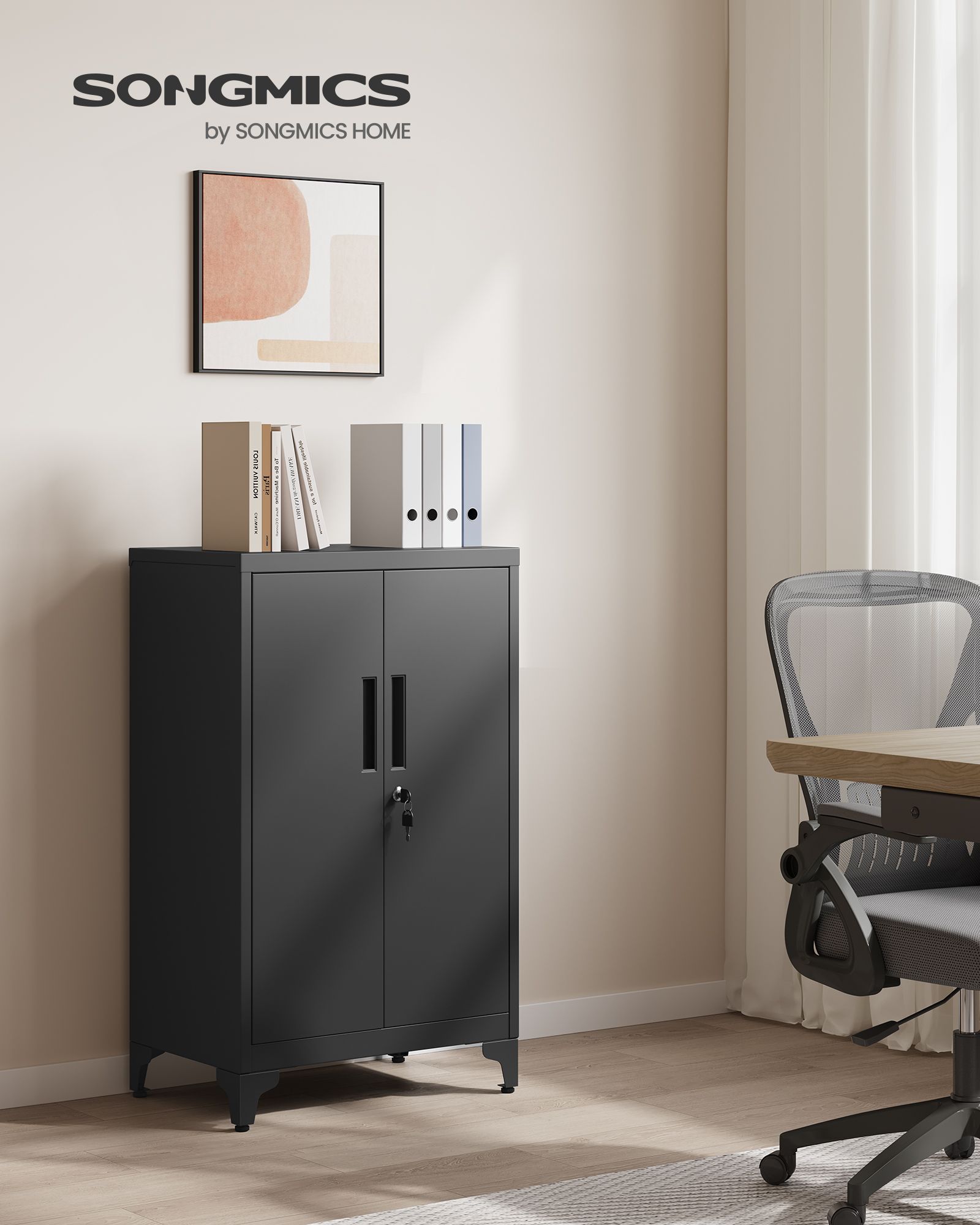 Aktenschrank mit 2 Türen aus Stahl