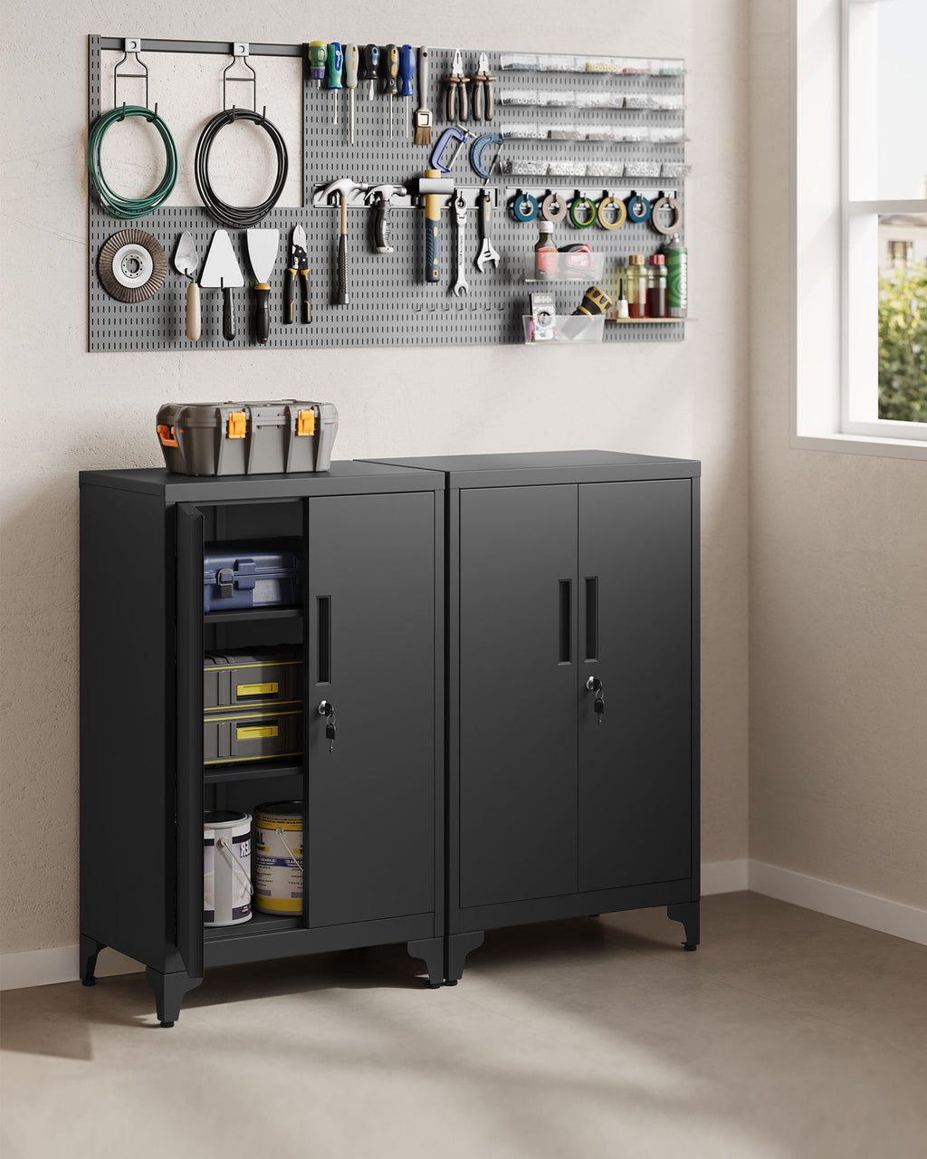 Aktenschrank mit 2 Türen aus Stahl