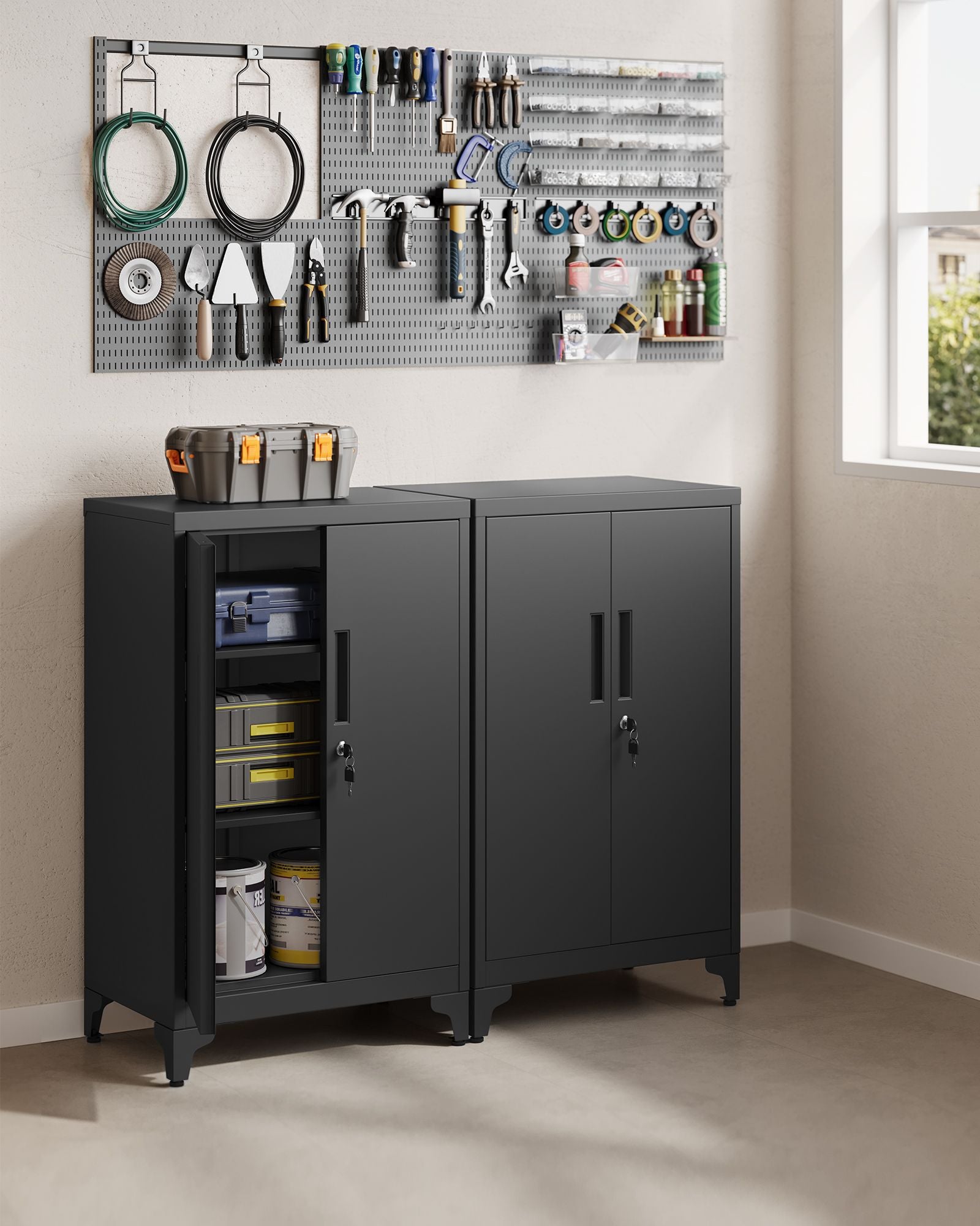 Aktenschrank mit 2 Türen aus Stahl