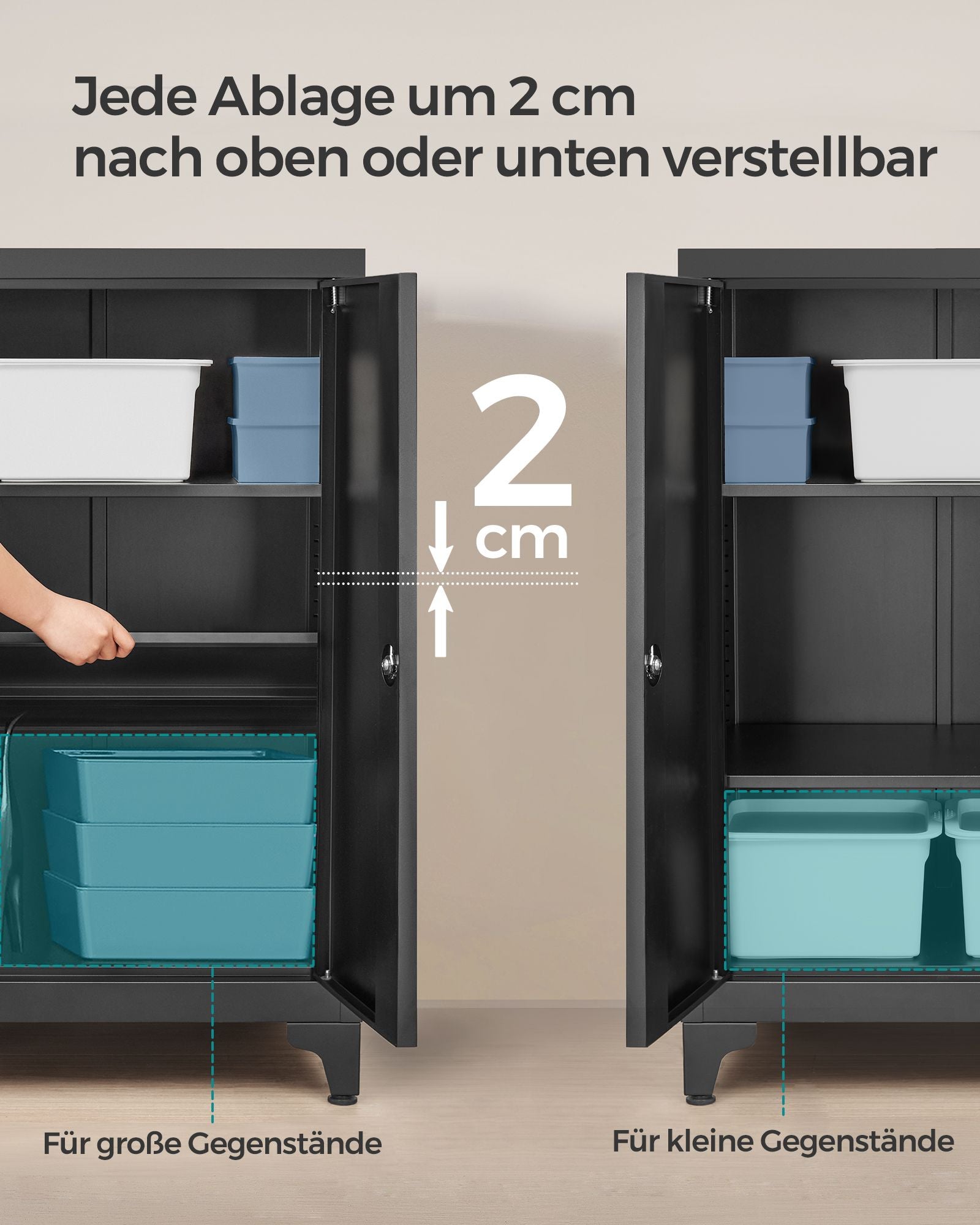 Aktenschrank mit 2 Türen aus Stahl