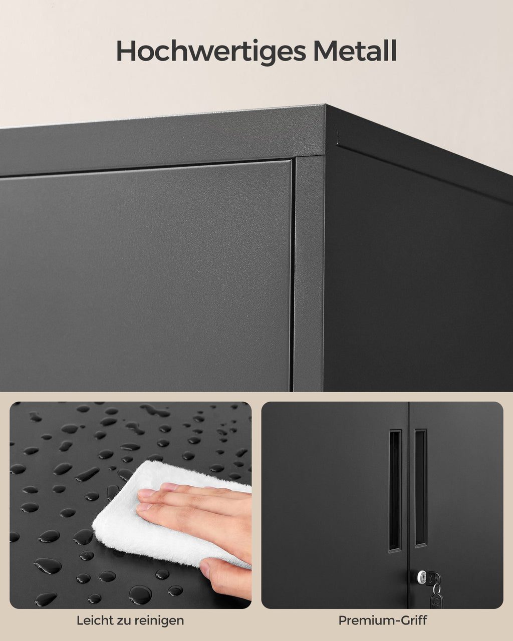 Aktenschrank mit 2 Türen aus Stahl