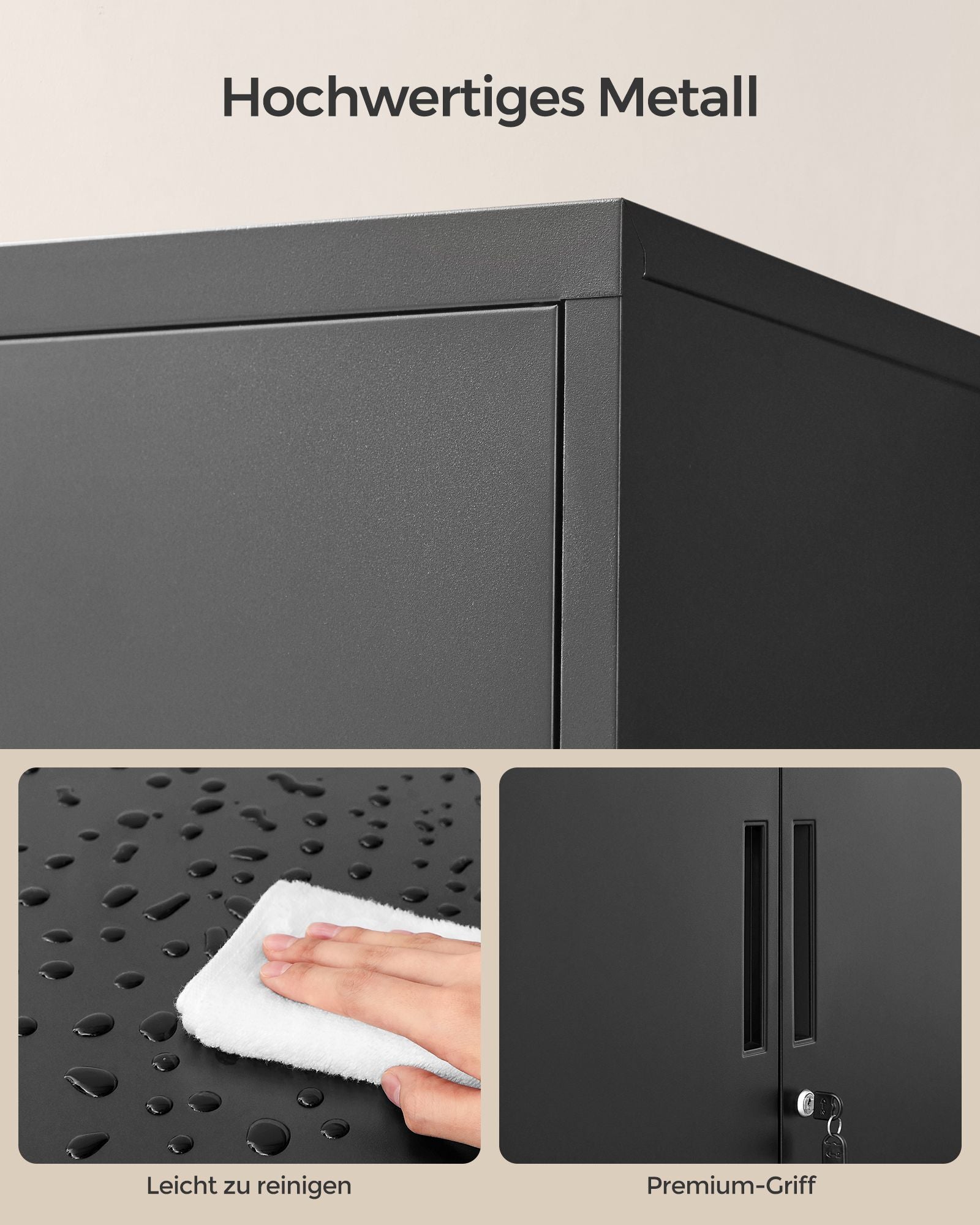 Aktenschrank mit 2 Türen aus Stahl