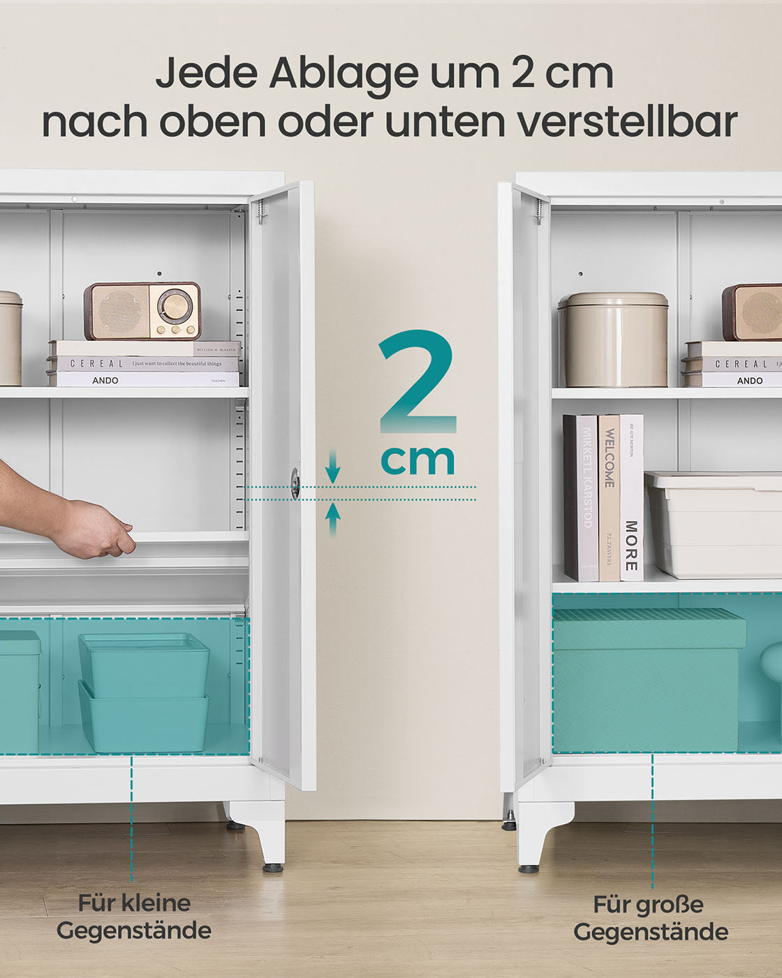 Aktenschrank abschließbar mit 2 Türen mattweiß