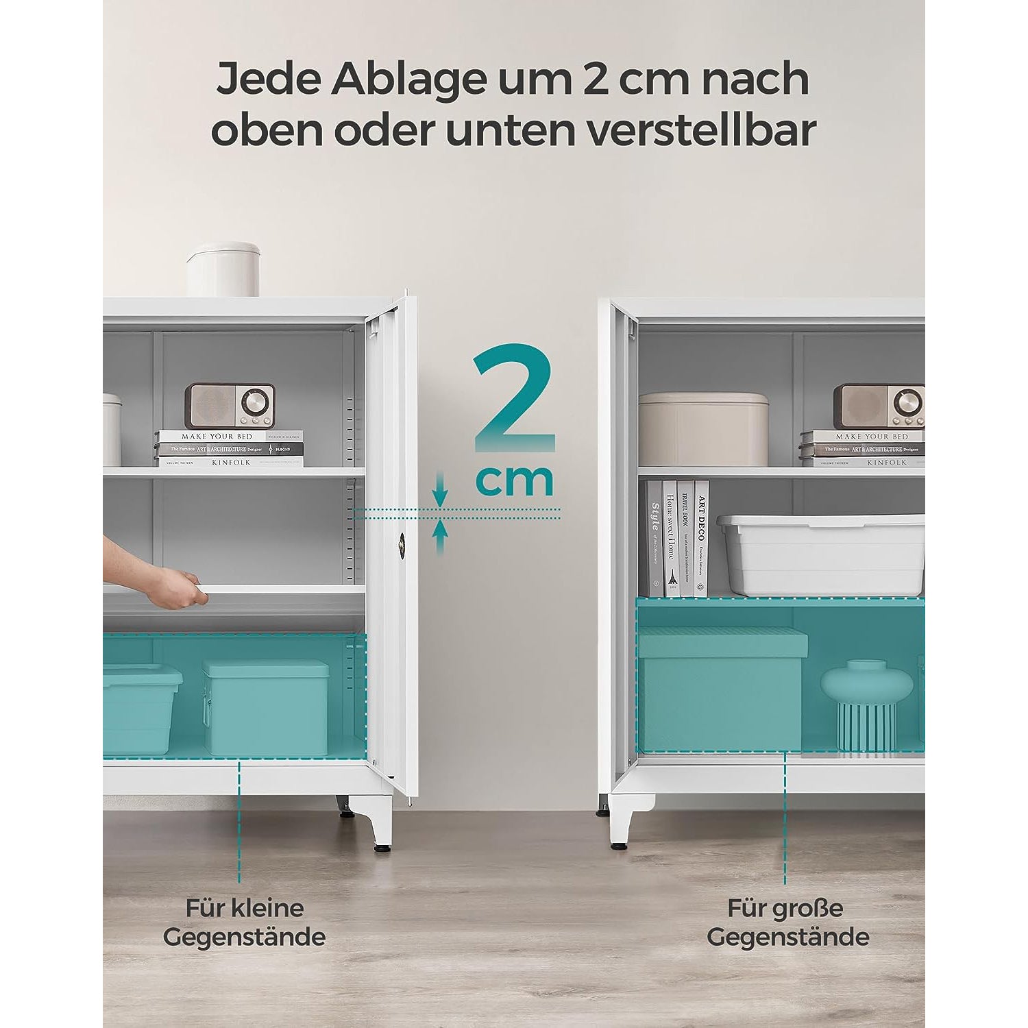 Aktenschrank aus Stahl mit 2 Türen abschließbar grau