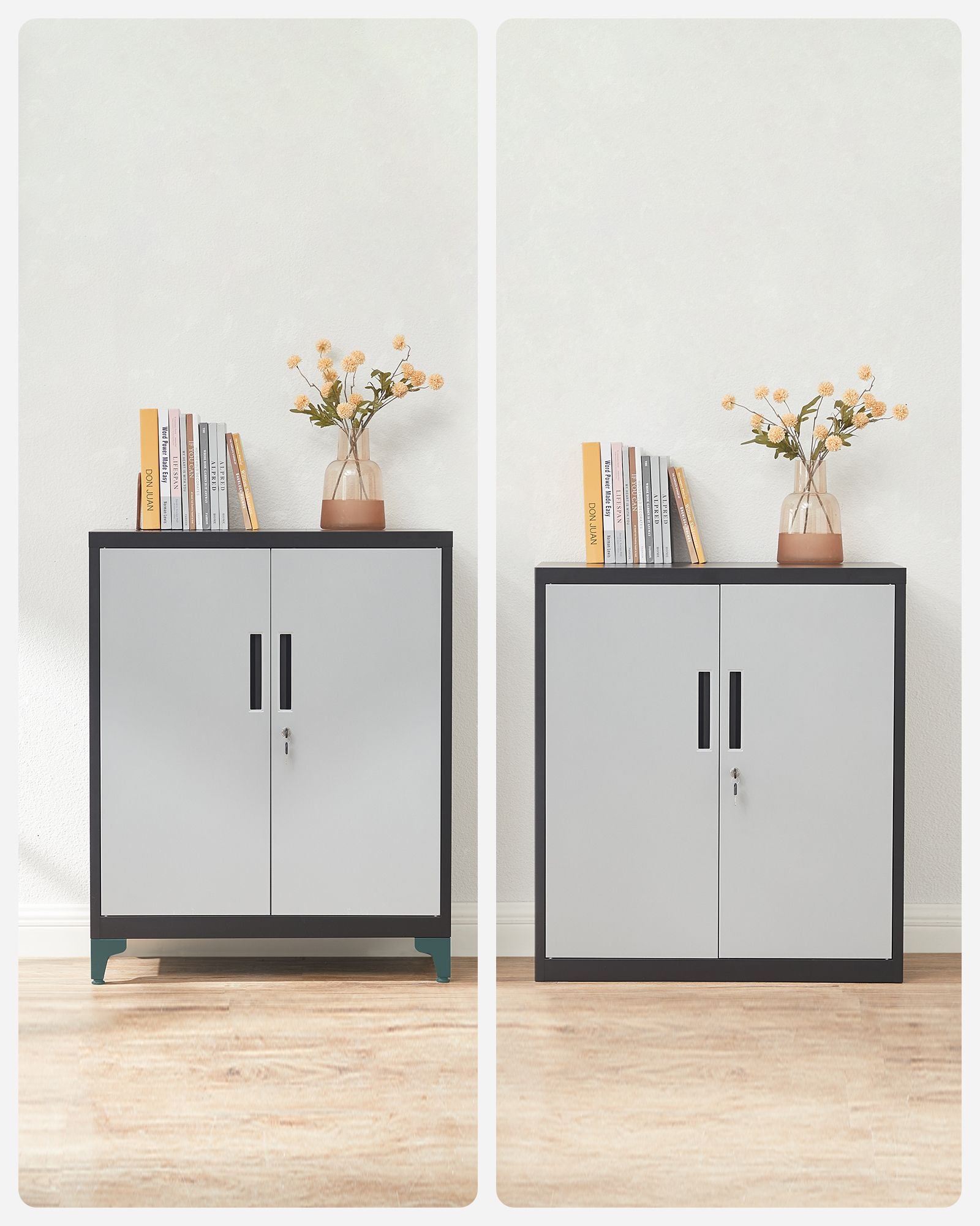 Büroschrank mit 2 Türen aus Stahl