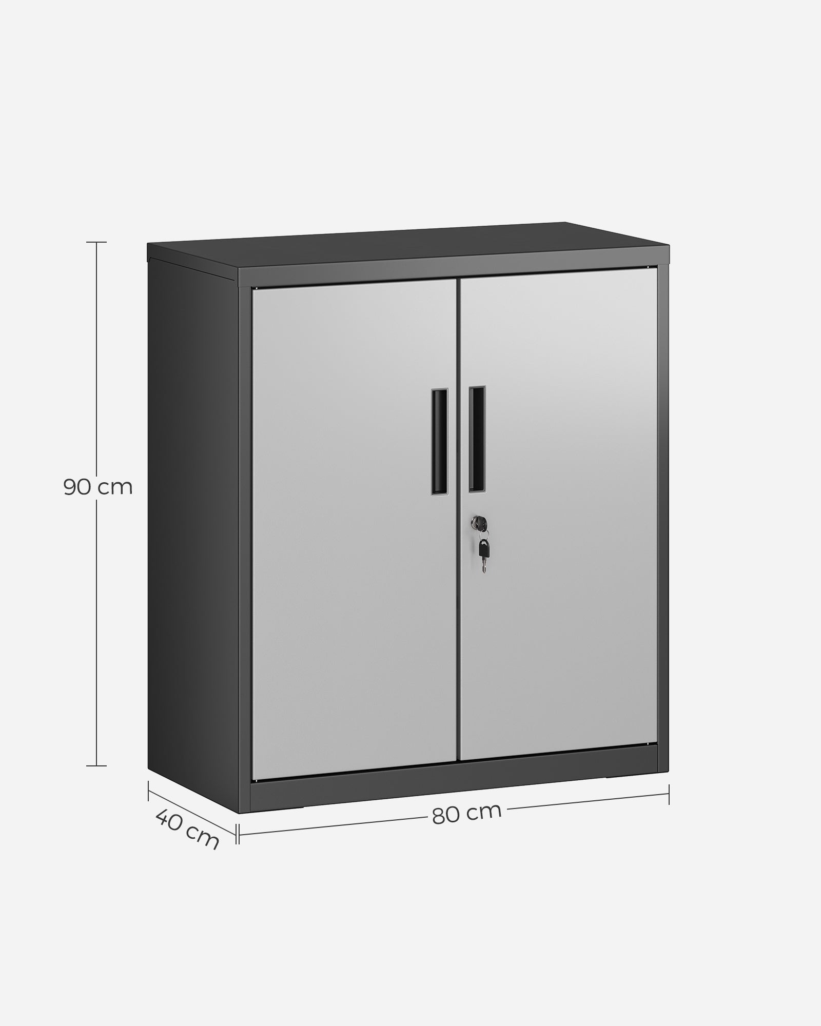 Büroschrank mit 2 Türen aus Stahl