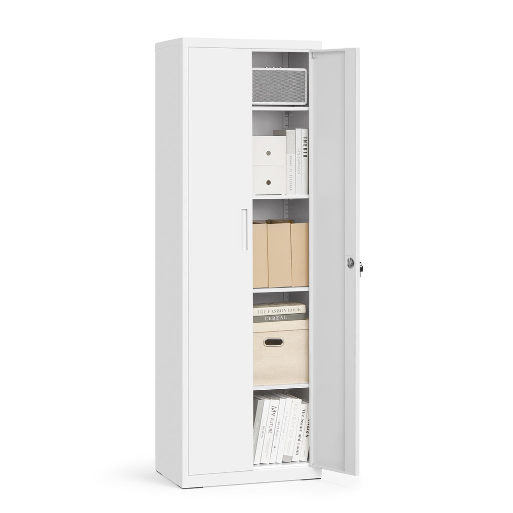 Aktenschrank mit 5 Ebenen 40 x 60 x 180 cm mattweiß