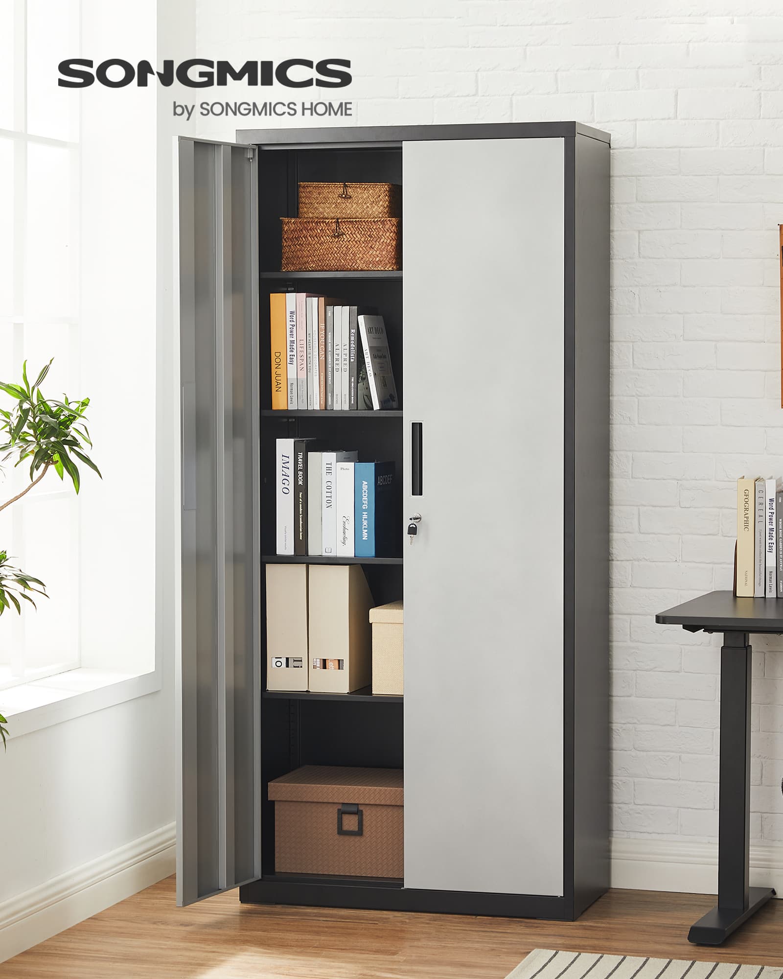 Aktenschrank 5 Ebenen mit verstellbaren Ablagen