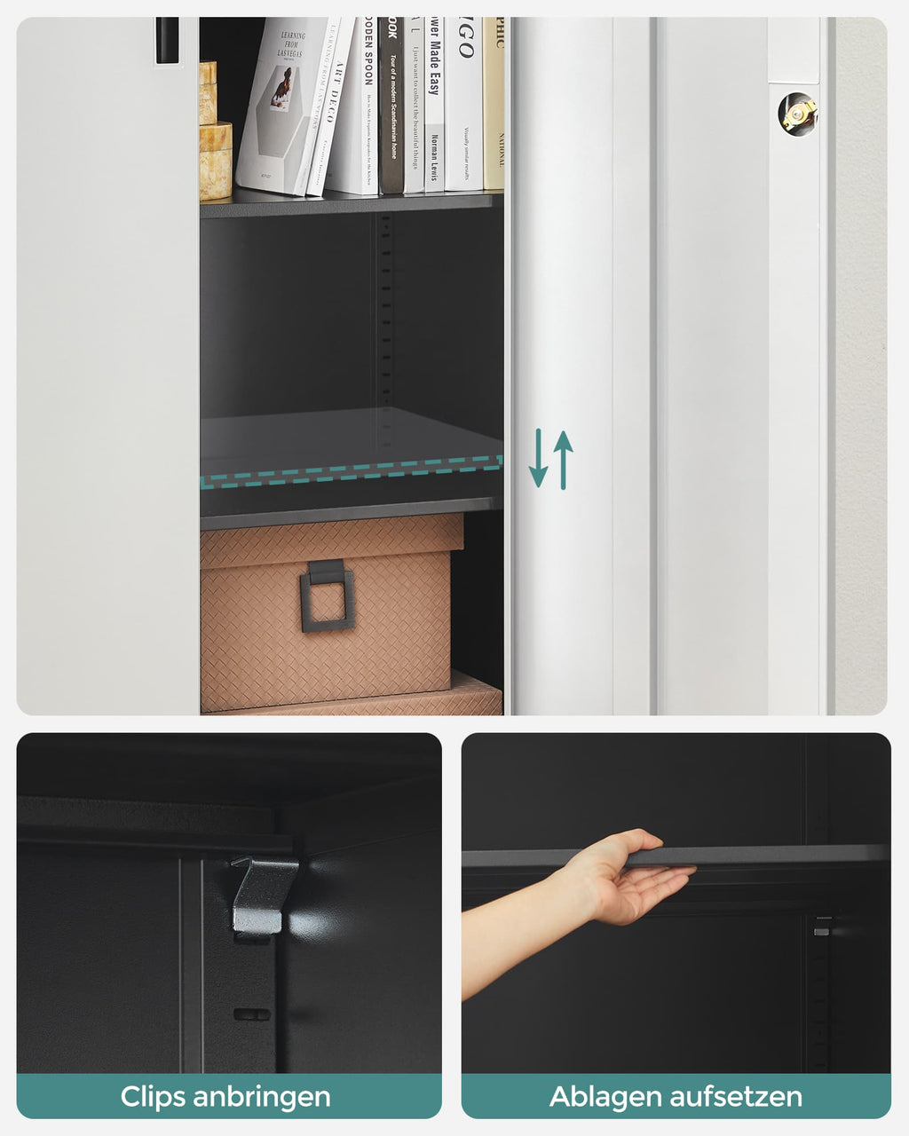 Aktenschrank 5 Ebenen mit verstellbaren Ablagen