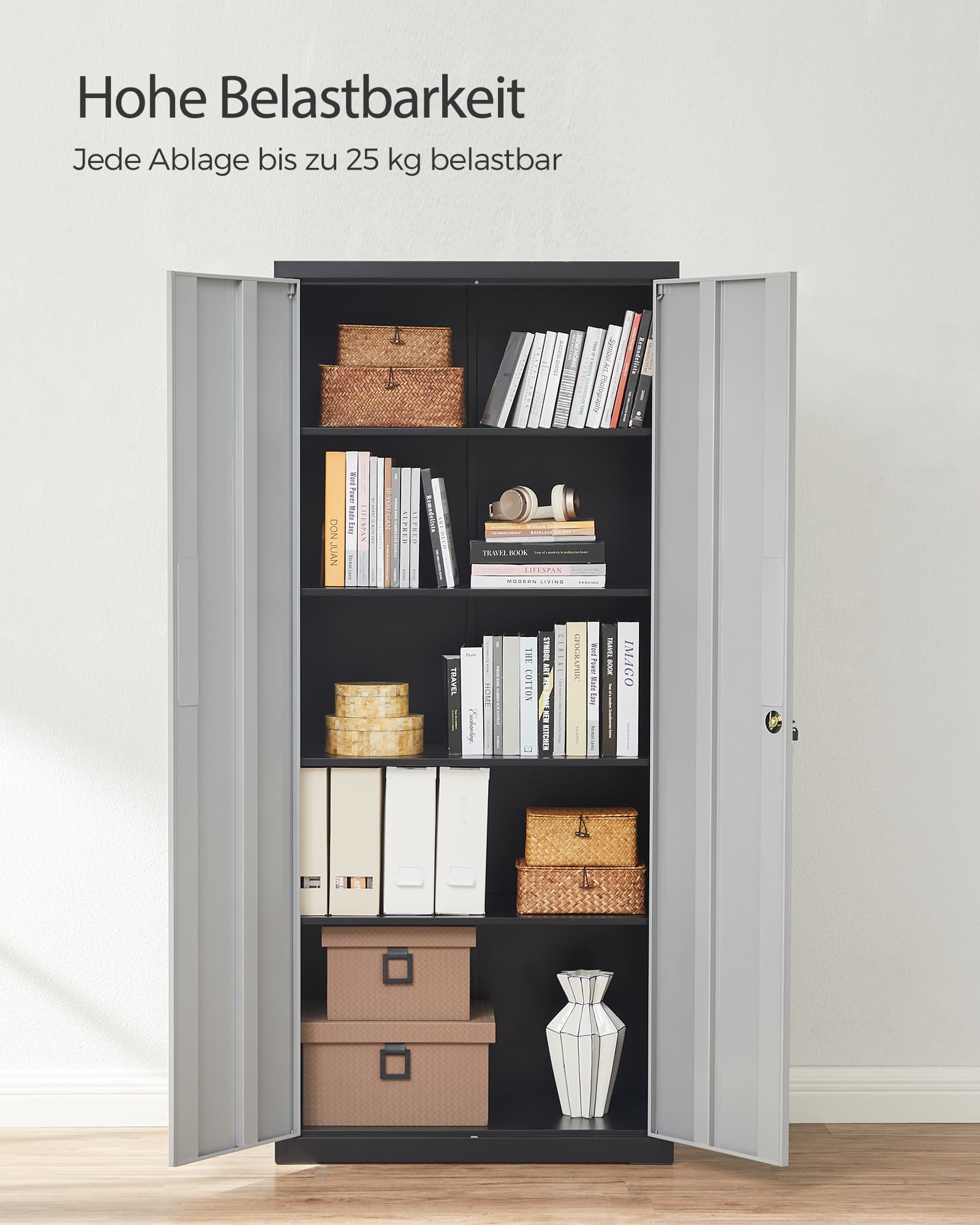 Aktenschrank 5 Ebenen mit verstellbaren Ablagen