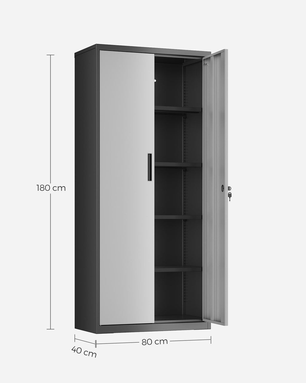 Aktenschrank 5 Ebenen mit verstellbaren Ablagen