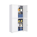 Aktenschrank mit 4 Türen und 5 Ebenen 40 x 80 x 180 cm mattweiß