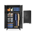 Mehrzweckschrank mit 2 Türen 5 Fächer 80 x 40 x 165 cm mattschwarz