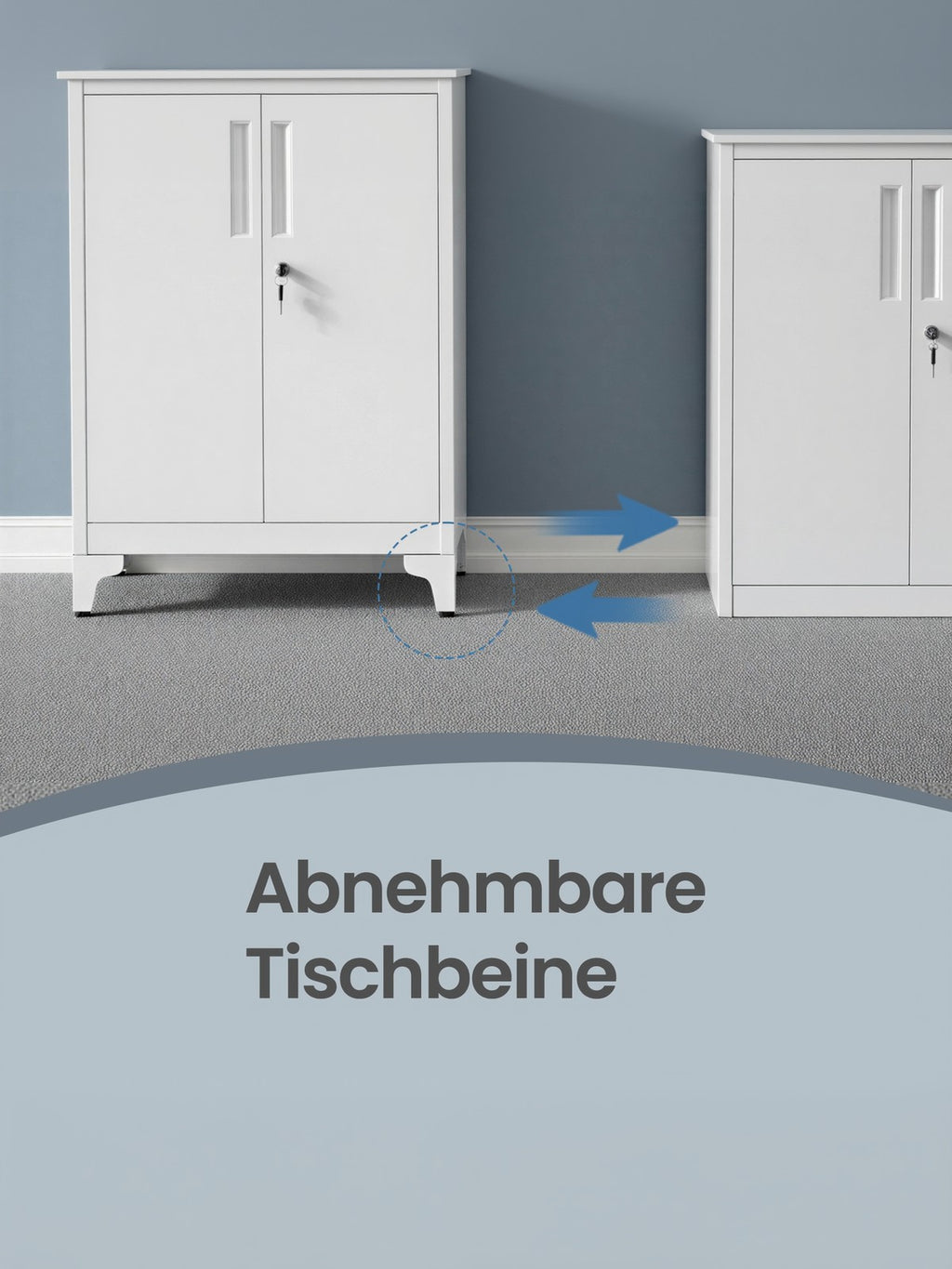 Aufbewahrungsschrank für Garage oder Büro mit Schloss, weiß