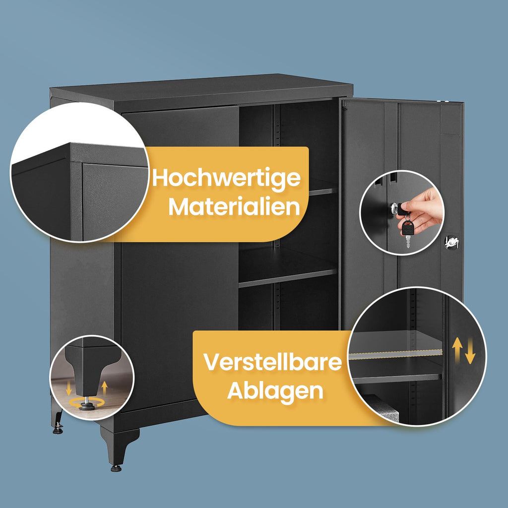Aktenschrank, Mehrzweckschrank, Büroschrank mit 2 Türen