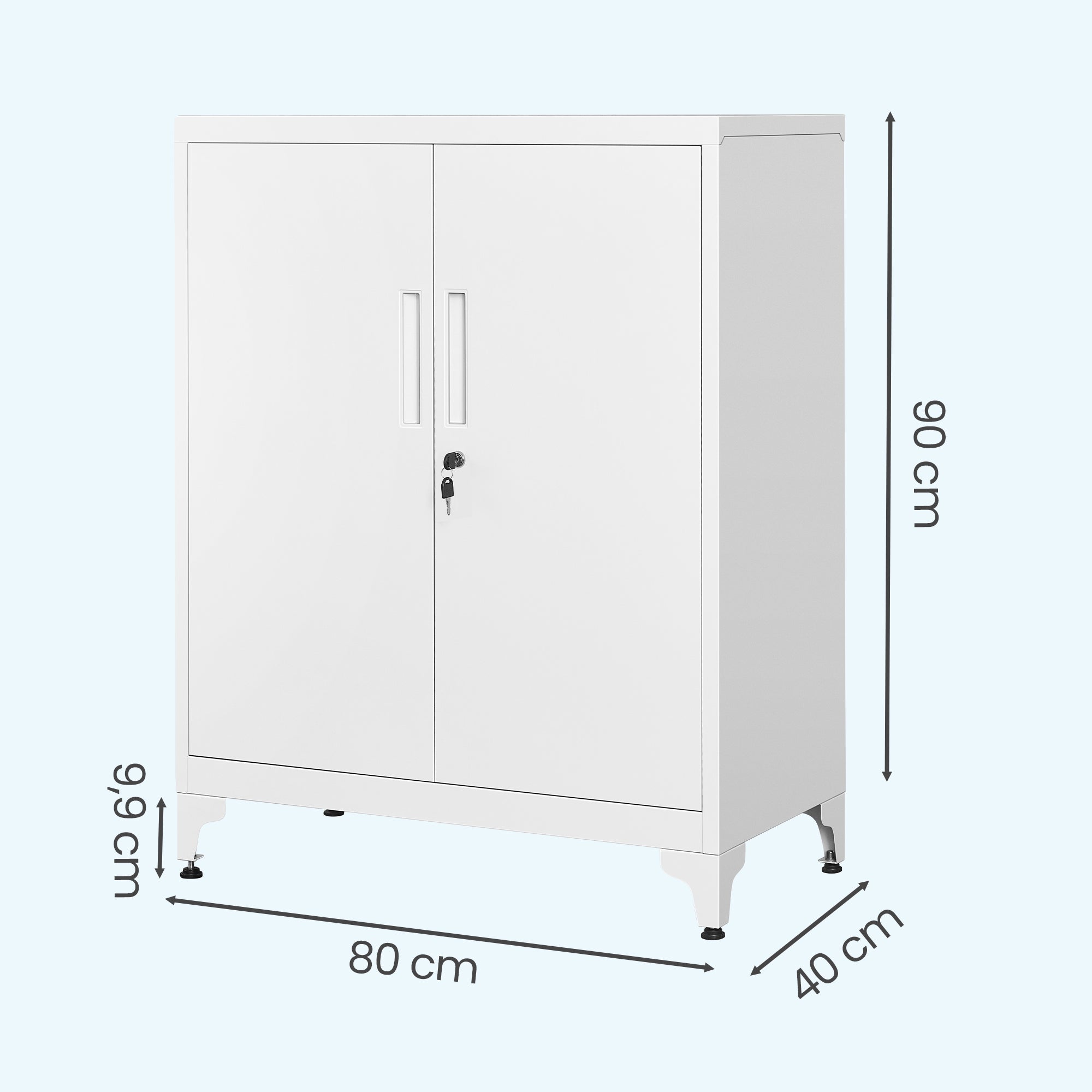 Aktenschrank, Mehrzweckschrank, Büroschrank mit 2 Türen