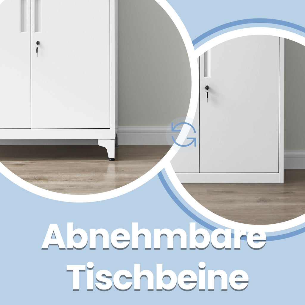 Aufbewahrungsschrank für Garage oder Büro mit Schloss, weiß