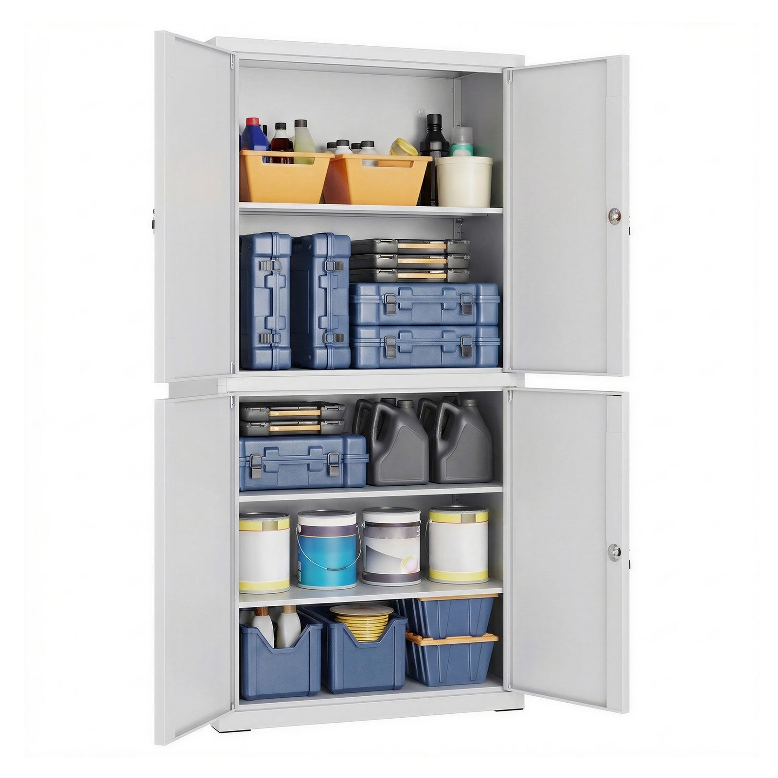 Aktenschrank, Aufbewahrungsschrank, 4 Schranktüren und 2 Schlösser
