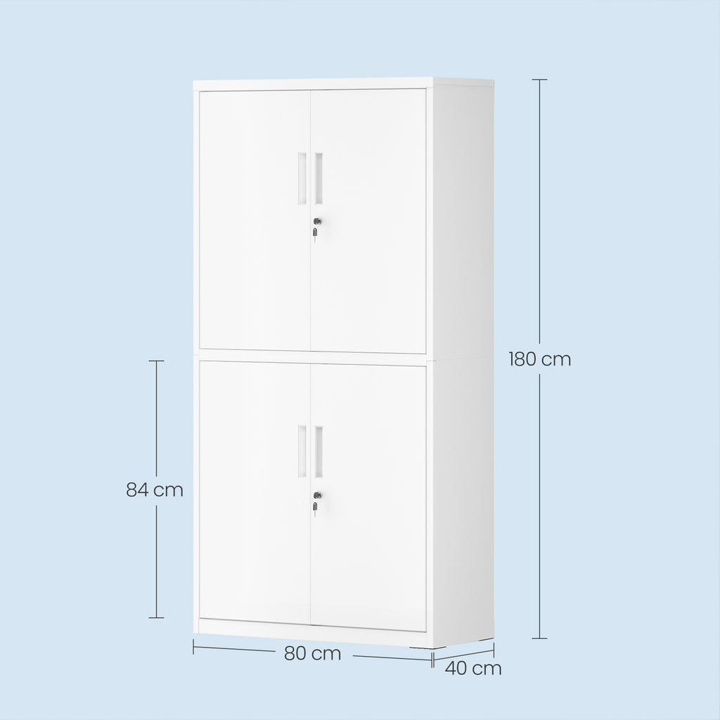 Aktenschrank, Aufbewahrungsschrank, 40 x 80 x 180 cm
