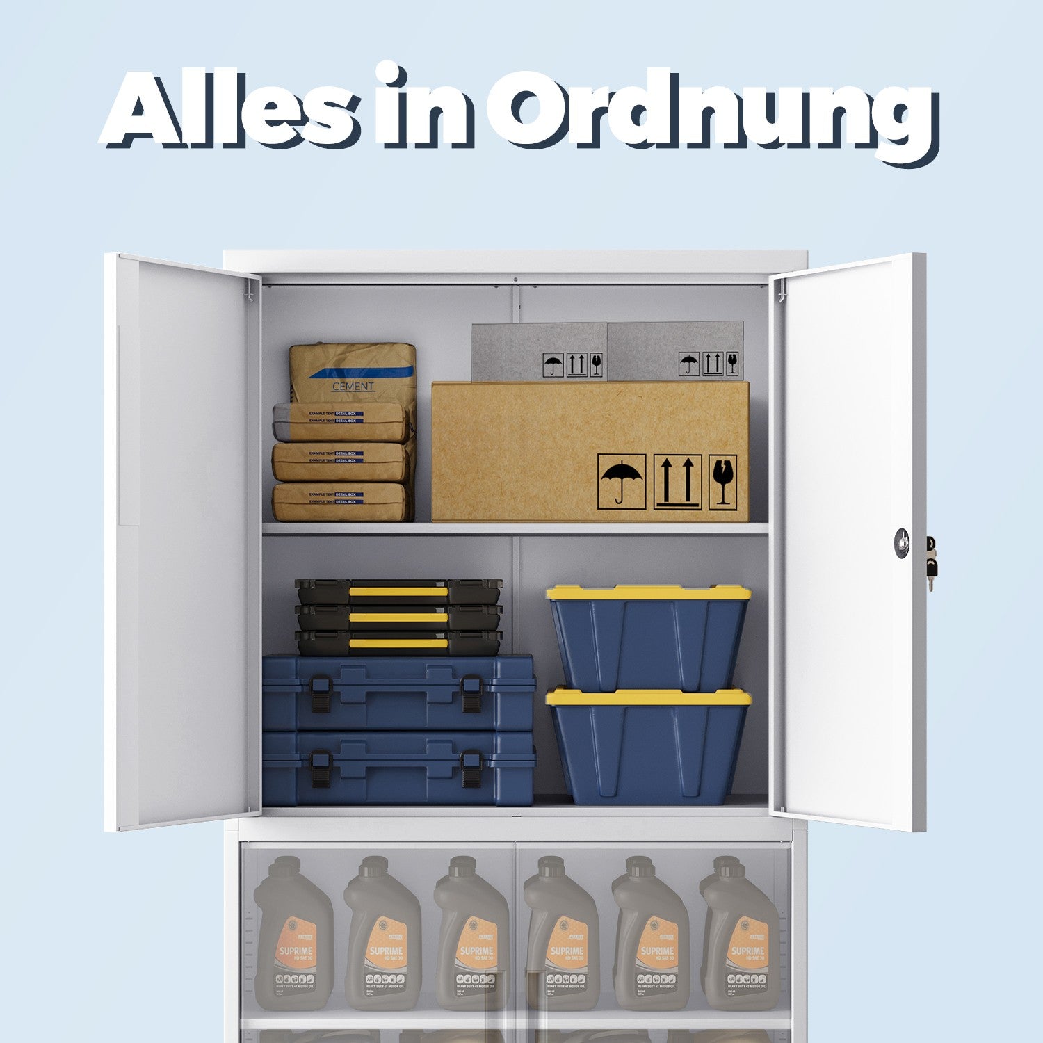 Aktenschrank, Aufbewahrungsschrank, 40 x 80 x 180 cm