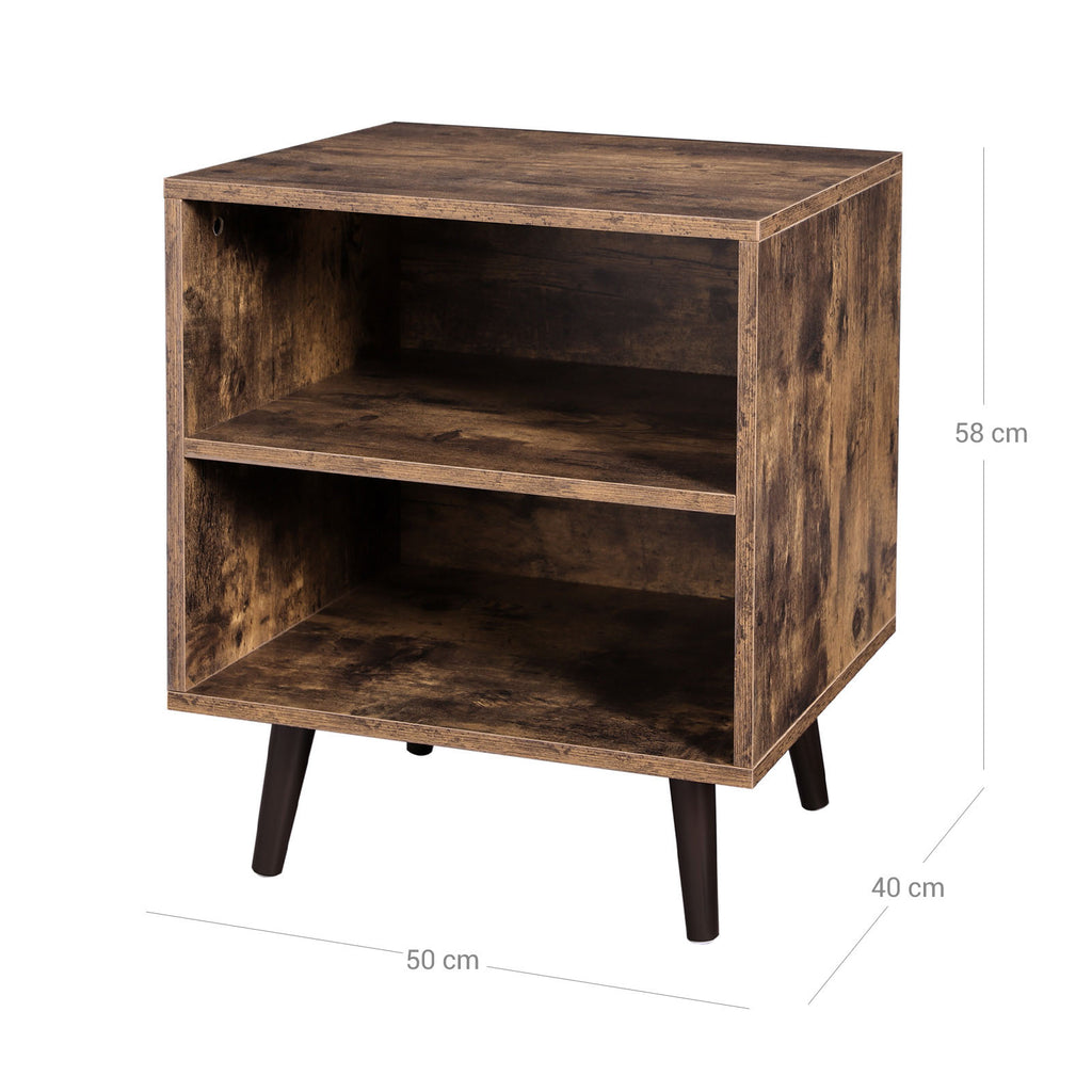 Offener Nachttisch Retro Holzoptik