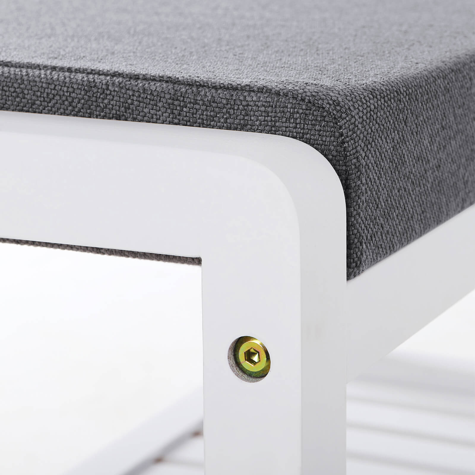 Polster-Schuhbank Bambus Weiß-Grau