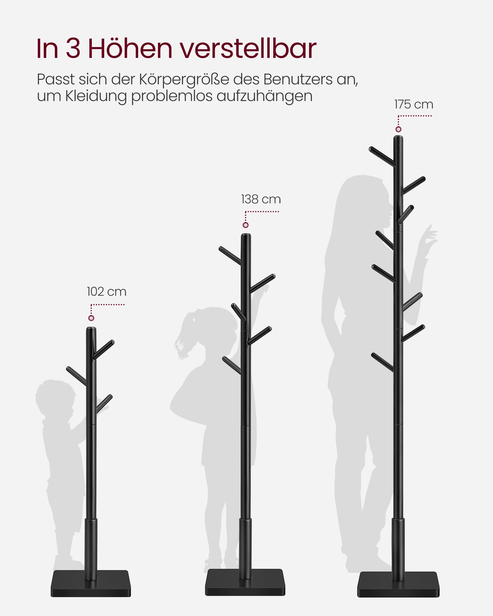 Garderobenständer Baumform 8 Haken wolkenweiß