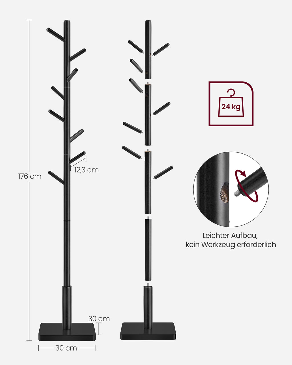 Garderobenständer Baumform 8 Haken wolkenweiß