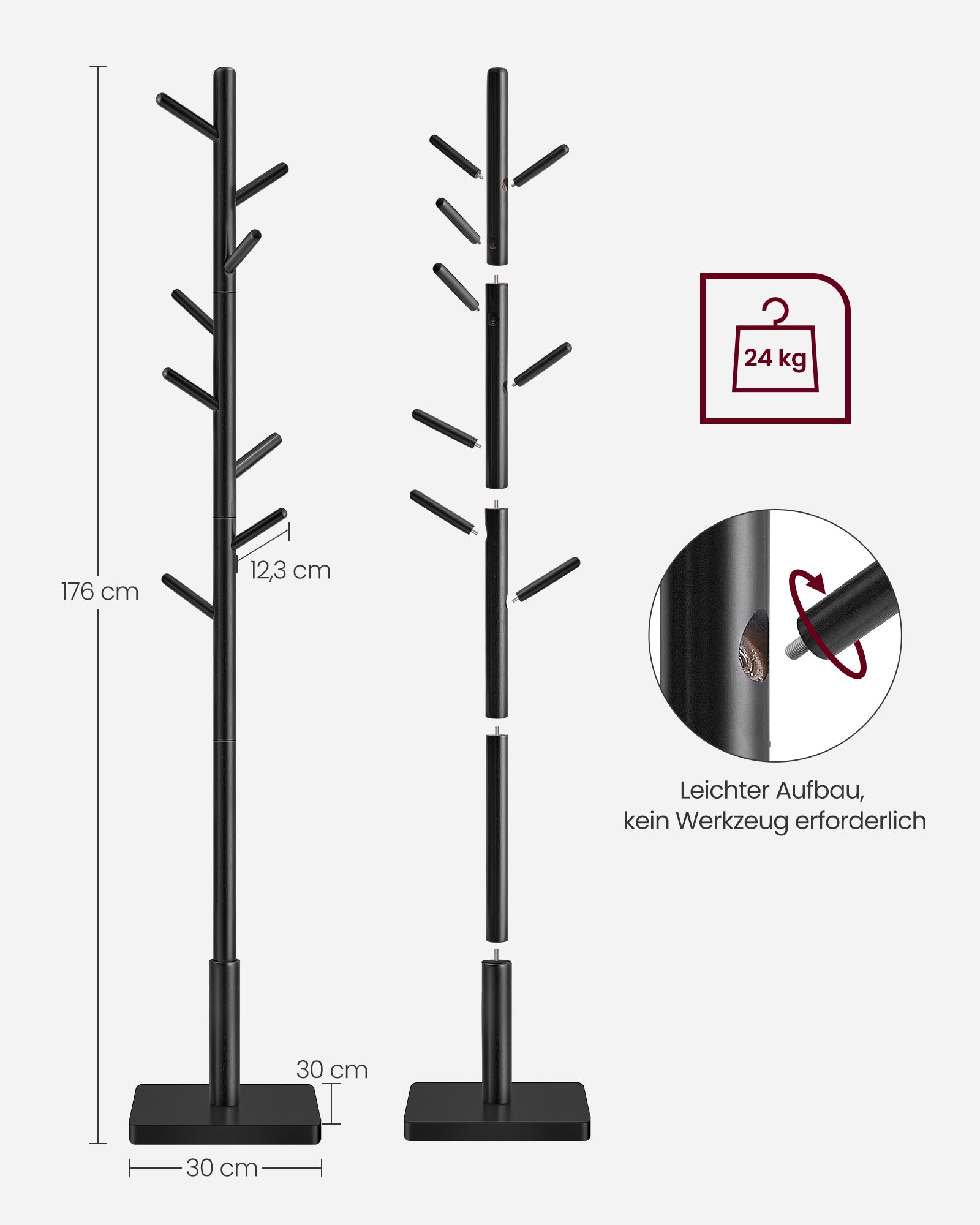 Garderobenständer Baumform 8 Haken wolkenweiß