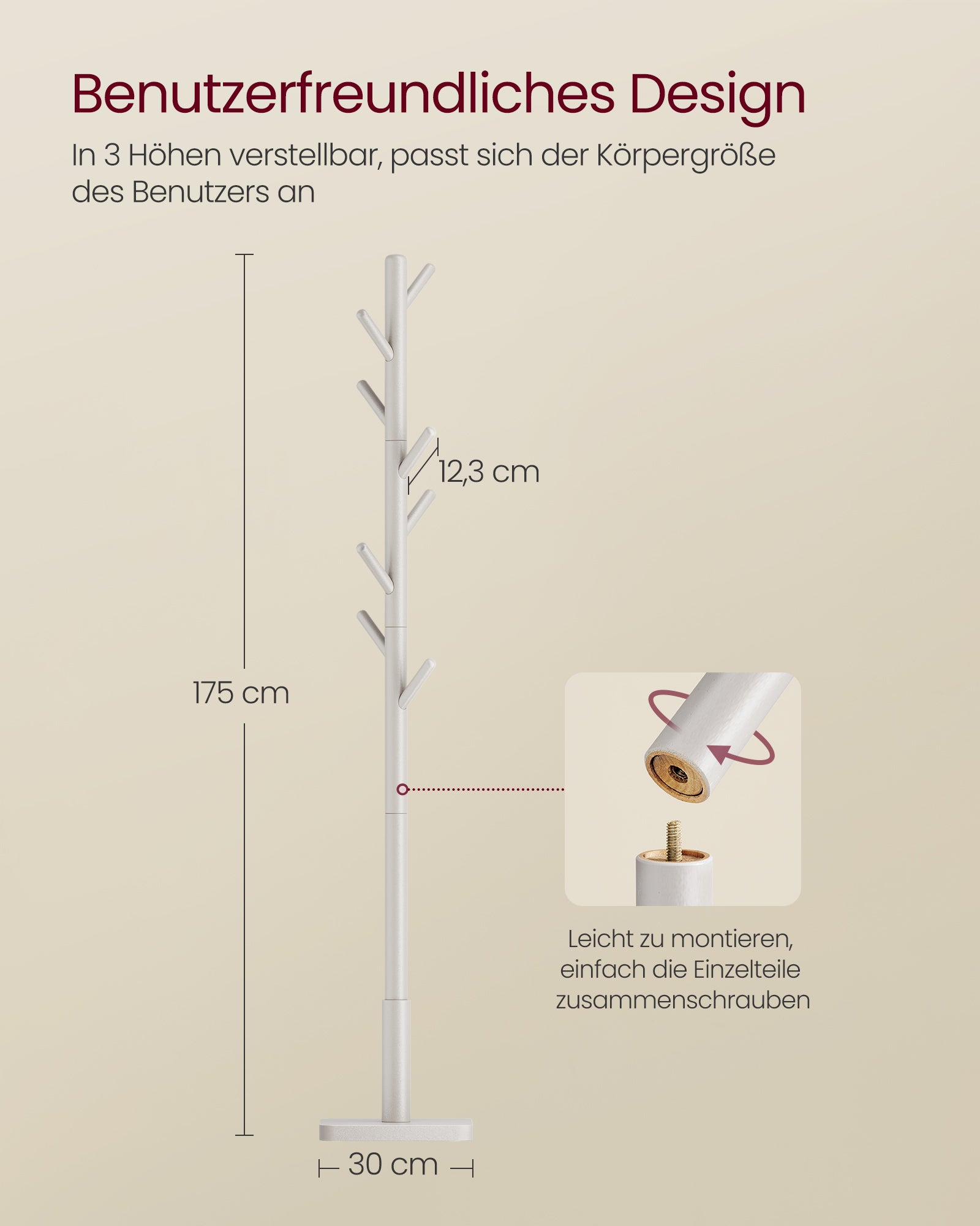 Garderobenständer in Baumform aus Kautschukholz