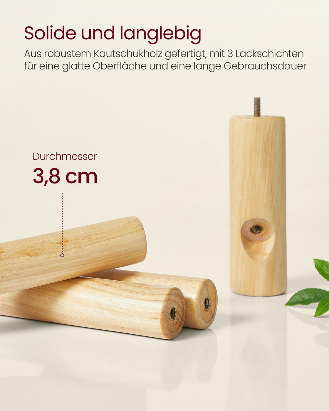 Kleiderständer aus Massivholz mit 8 Haken pastellrosa