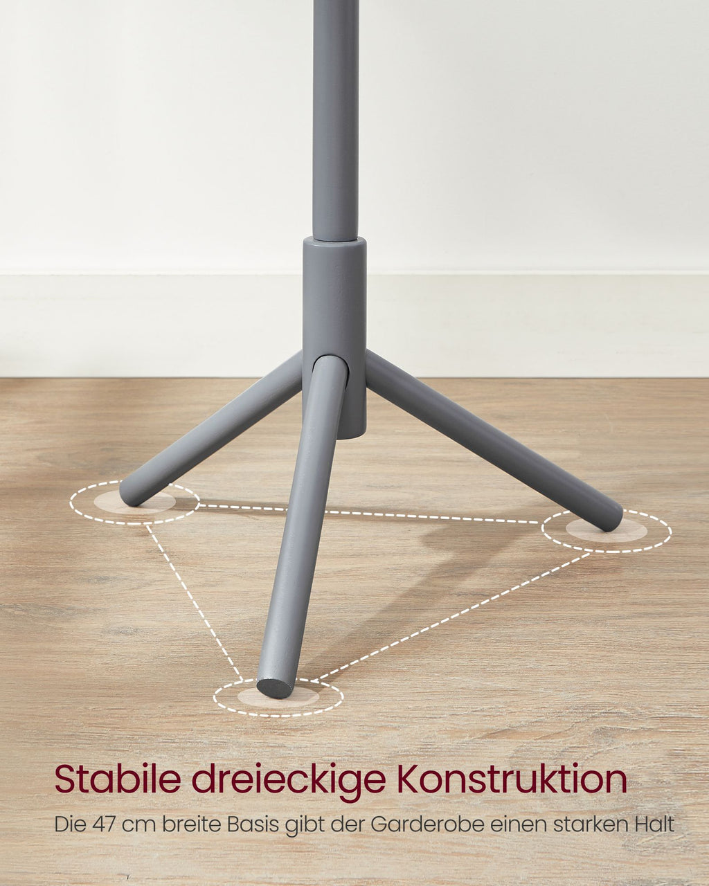 Garderobenständer aus Holz verstellbar schwarz