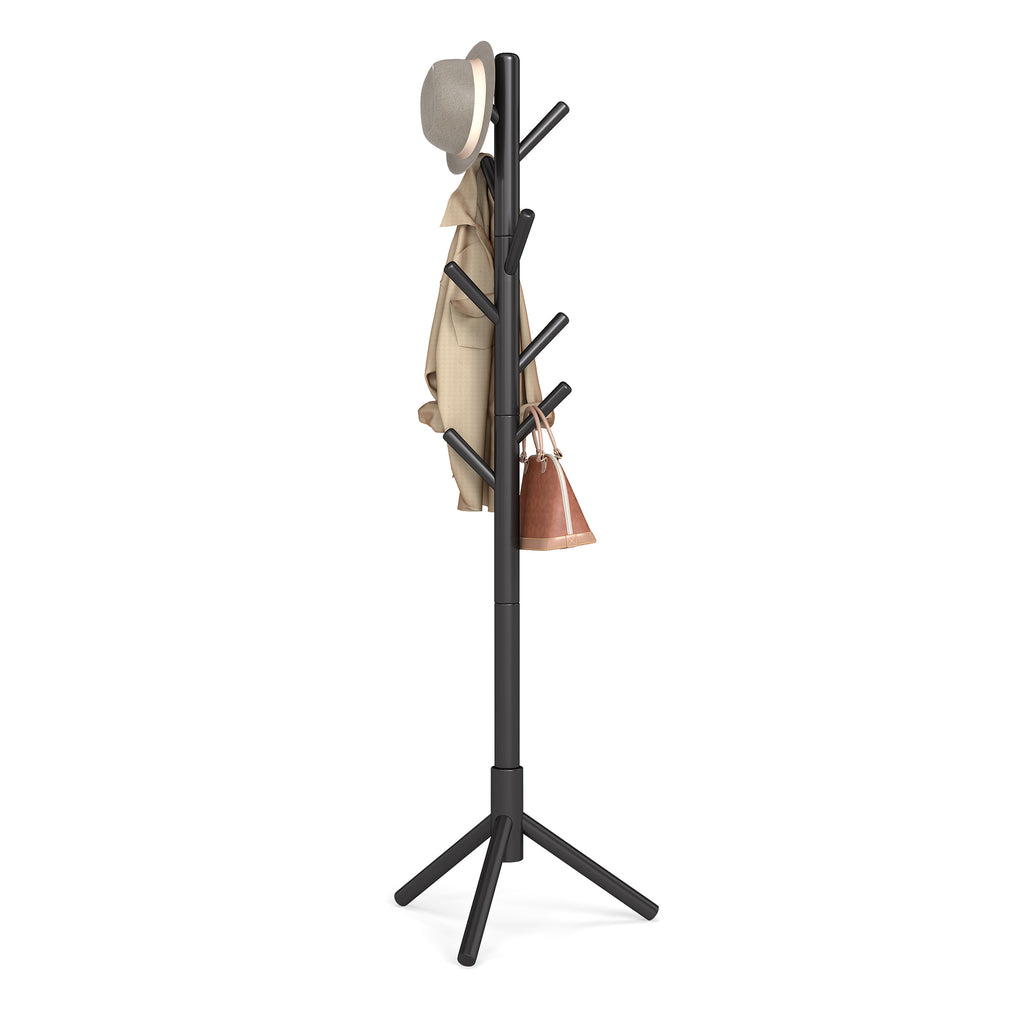 Garderobenständer, Kleiderständer aus Massivholz, Garderobe in Baumform