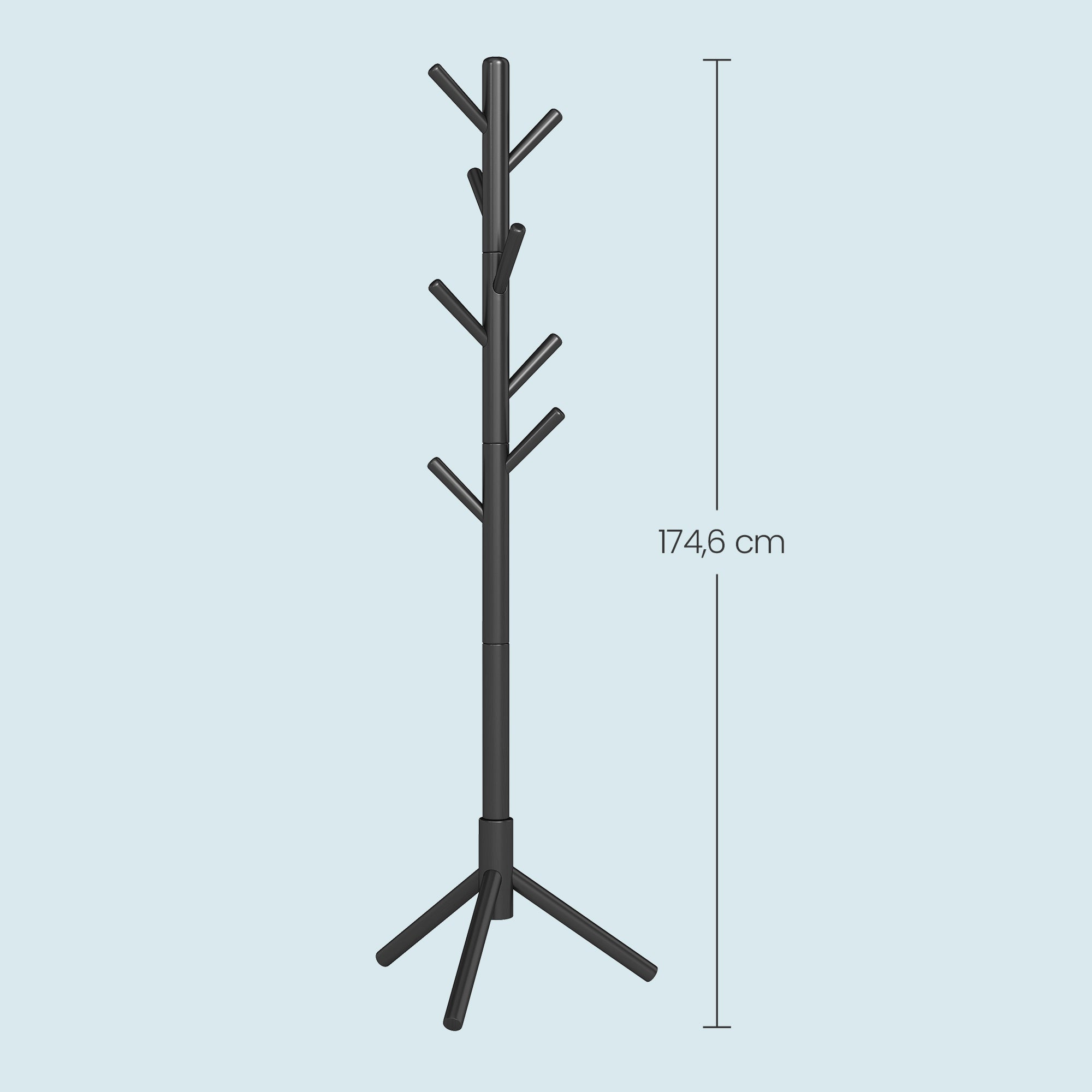 Garderobenständer, Kleiderständer aus Massivholz, Garderobe in Baumform