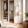 Garderobenständer, Kleiderständer aus Massivholz, Garderobe in Baumform