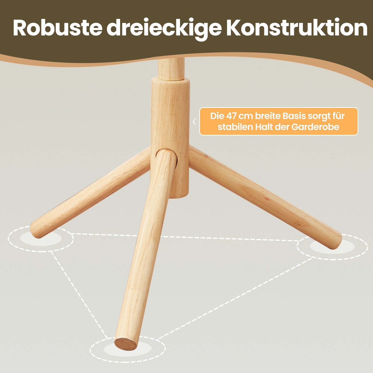 Garderobenständer, Kleiderständer aus Massivholz, Garderobe in Baumform