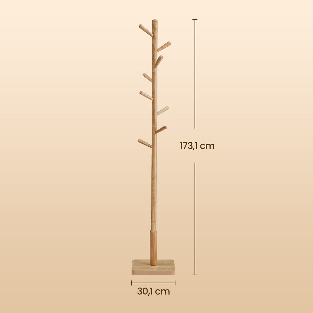 Garderobenständer, Kleiderständer Massivholz, Jackenständer Baumform