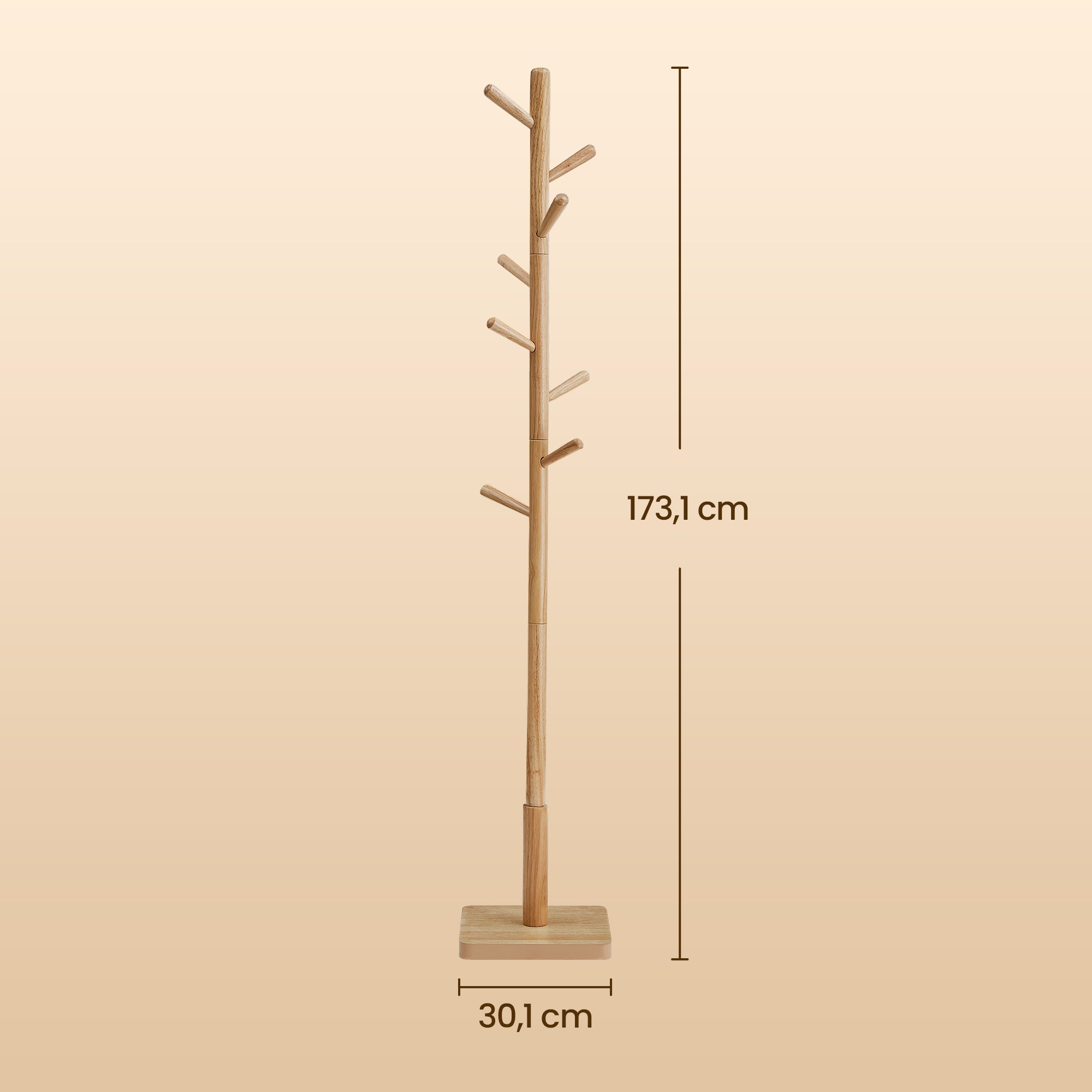 Garderobenständer, Kleiderständer Massivholz, Jackenständer Baumform