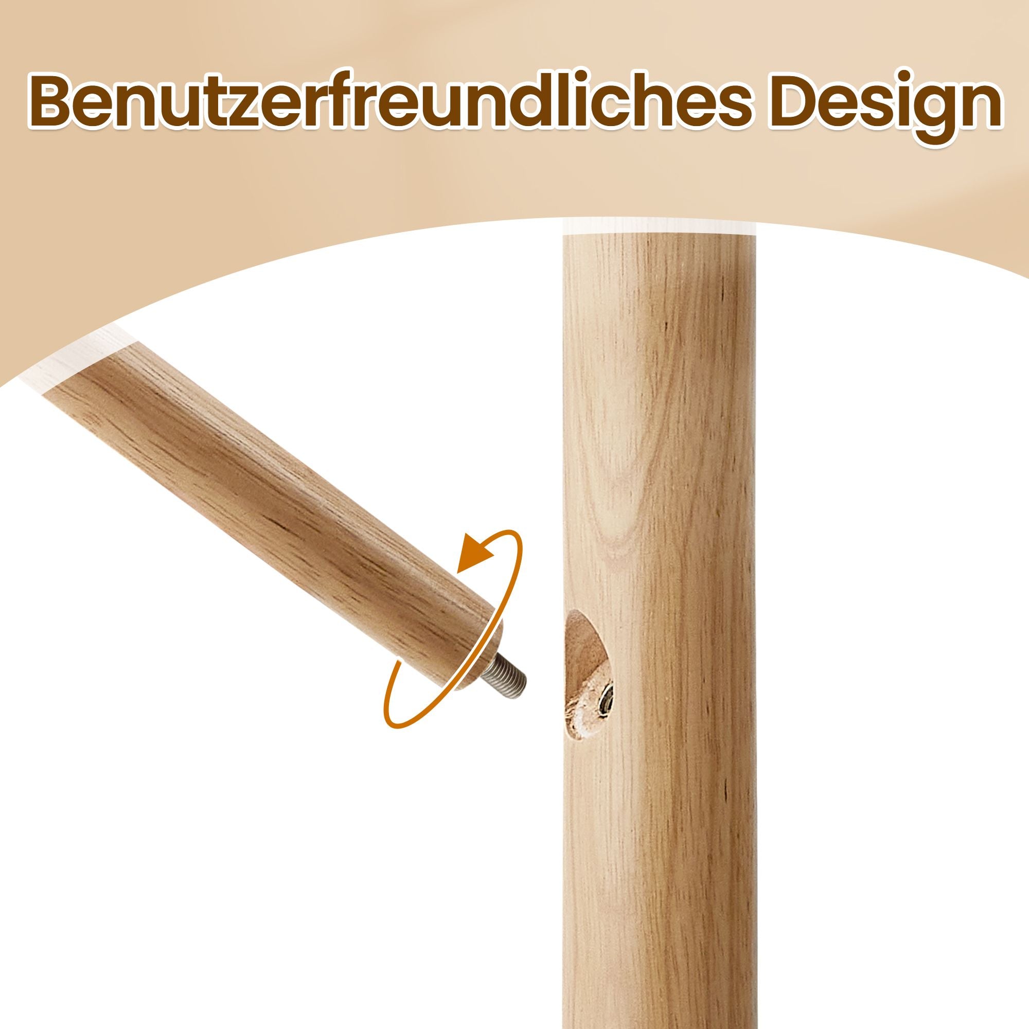 Garderobenständer, Kleiderständer Massivholz, Jackenständer Baumform