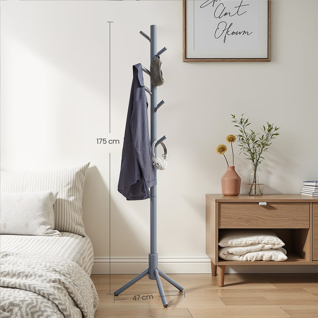 Garderobenständer, Kleiderständer aus Massivholz, Garderobe in Baumform