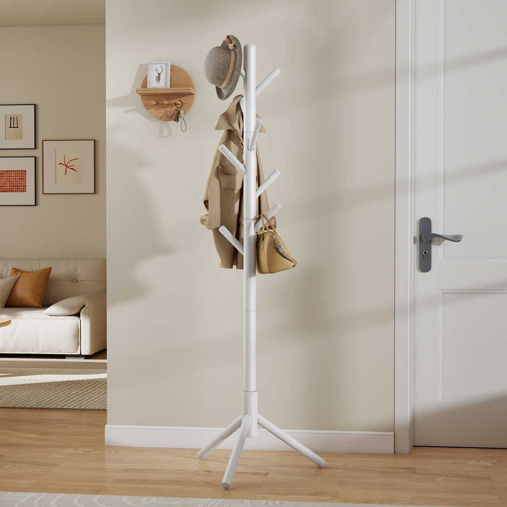 Garderobenständer, Kleiderständer aus Massivholz, Garderobe in Baumform