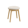 Schminkhocker rund Boho-Stil cremeweiß-eichenbeige