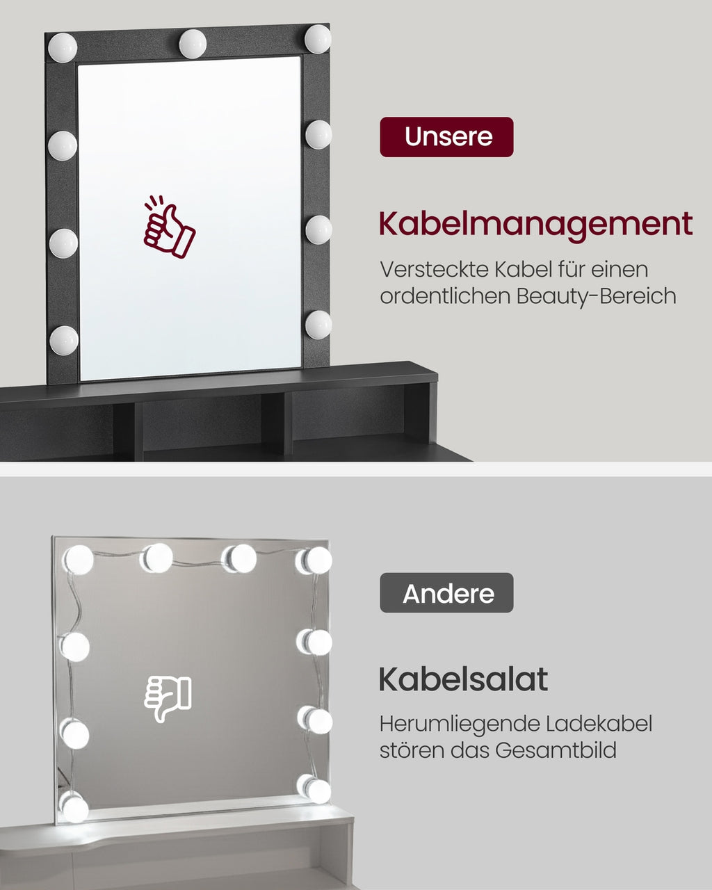 Schminktisch mit LED-Beleuchtung