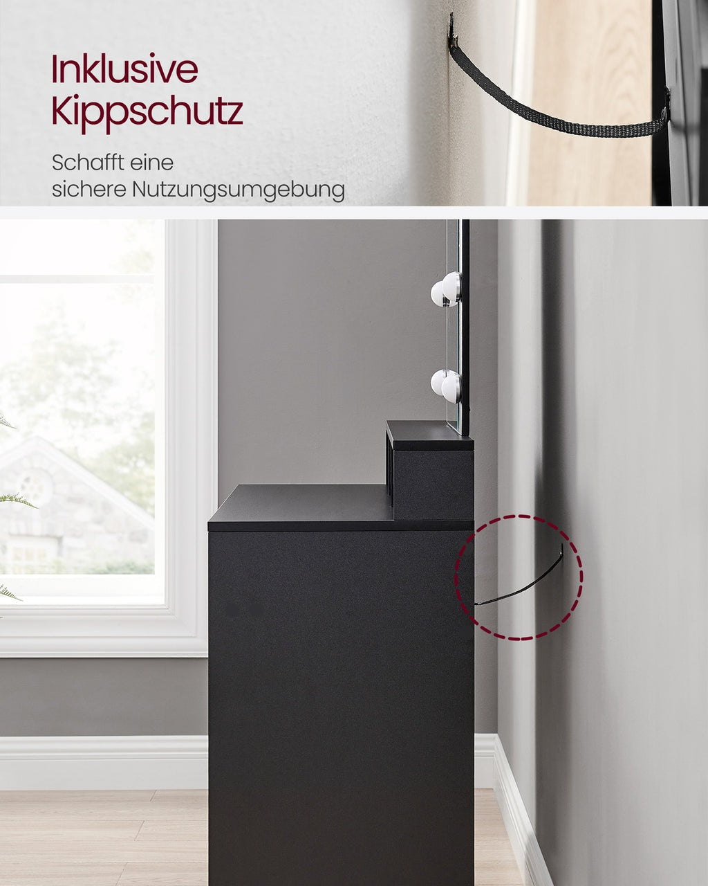 Schminktisch mit LED-Beleuchtung