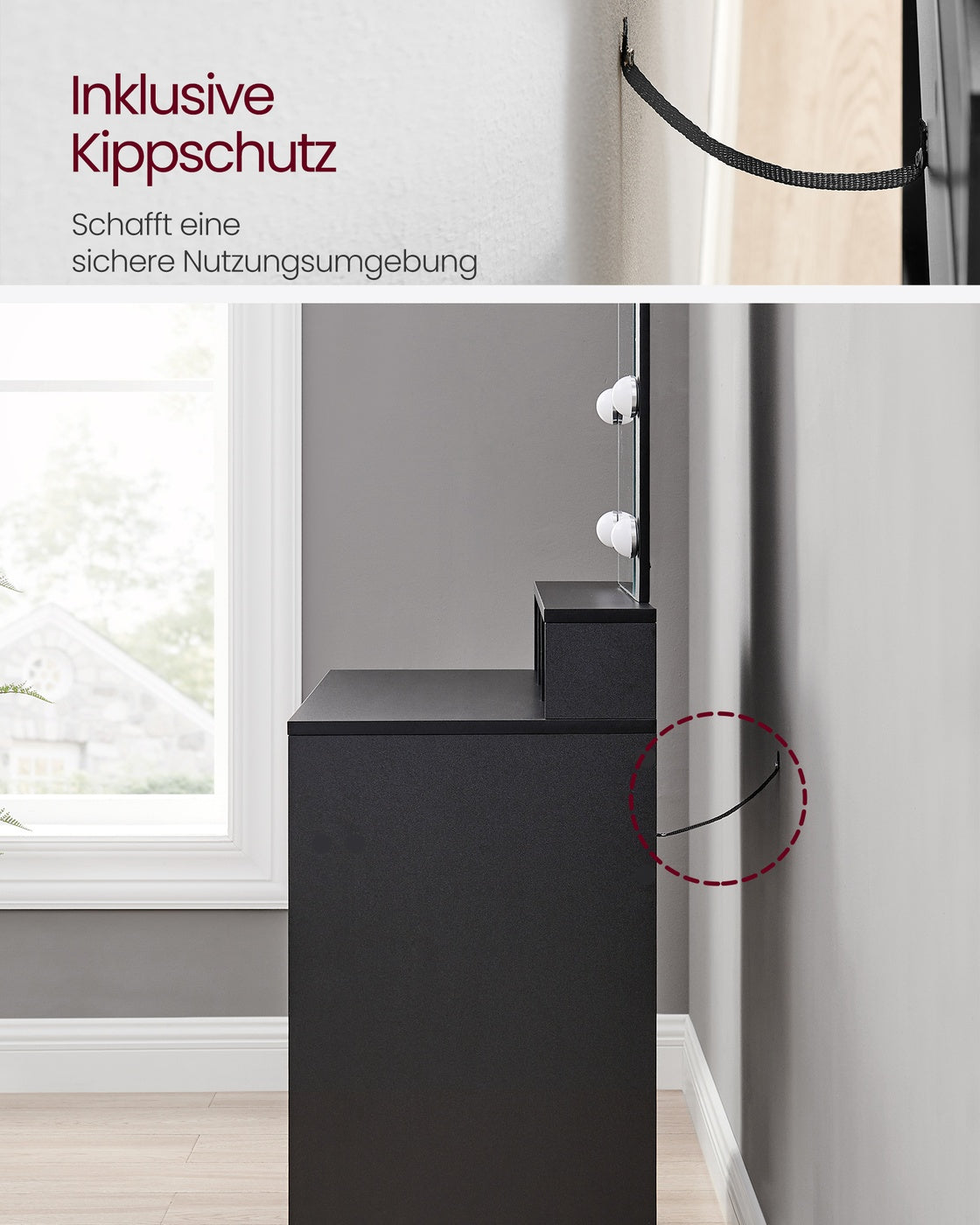 Schminktisch mit LED-Beleuchtung