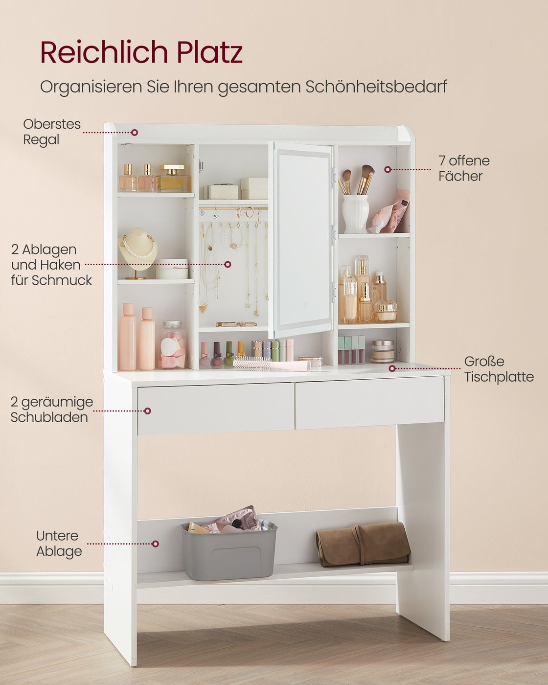 Schminktisch mit LED-Beleuchtung