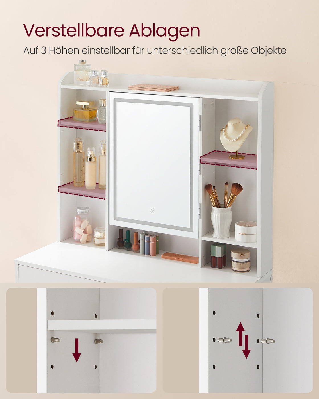 Schminktisch mit LED-Beleuchtung